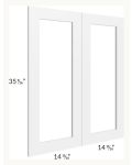 Midtown White Shaker 30x36 Clear Glass Door (Cabinet Sold Separately)
