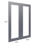 Midtown Indigo Shaker 30x42 Clear Glass Door (Cabinet Sold Separately)