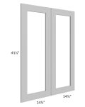 Midtown Painted Grey Shaker 30x42 Clear Glass Door (Cabinet Sold Separately)