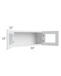 Bayville White 33x15 Wall Glass Door Cabinet