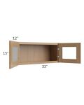 Township Rift Oak 33x15 Wall Glass Door Cabinet