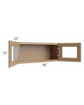 Township Rift Oak 36x15 Wall Glass Door Cabinet