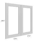 Tuscan Painted Grey 36x36 Clear Glass Door (Cabinet Sold Separately)