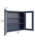 Bayville Blue 36x36 Wall Glass Door Cabinet