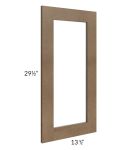 Midtown Mocha Shaker Clear Glass Door for a 24x30 Diagonal Corner Wall Cabinet (Cabinet Sold Separately)