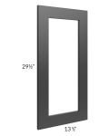 Midtown Black Shaker Clear Glass Door for a 24x30 Diagonal Corner Wall Cabinet (Cabinet Sold Separately)