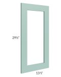 Midtown Mint Green Shaker Clear Glass Door for a 24x30 Diagonal Corner Wall Cabinet (Cabinet Sold Separately)
