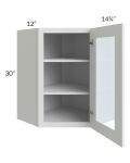 Bayville White 24x30 Diagonal Corner Wall Glass Door Cabinet