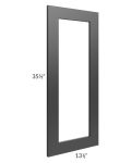 Midtown Black Shaker Clear Glass Door for a 24x36 Diagonal Corner Wall Cabinet (Cabinet Sold Separately)
