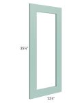 Midtown Mint Green Shaker Clear Glass Door for a 24x36 Diagonal Corner Wall Cabinet (Cabinet Sold Separately)