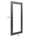 Vienna Black Clear Glass Door for a 24x36 Diagonal Corner Wall Cabinet (Cabinet Sold Separately)