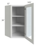 Township White 24x36 Diagonal Corner Wall Glass Door Cabinet