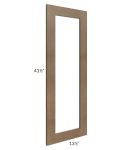 Midtown Mocha Shaker Clear Glass Door for a 24x42 Diagonal Corner Wall Cabinet (Cabinet Sold Separately)