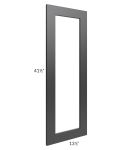 Midtown Black Shaker Clear Glass Door for a 24x42 Diagonal Corner Wall Cabinet (Cabinet Sold Separately)