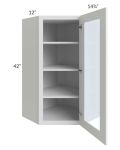 Bayville White 24x42 Diagonal Corner Wall Glass Door Cabinet