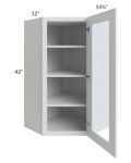 Township White 24x42 Diagonal Corner Wall Glass Door Cabinet