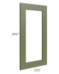 Midtown Hunter Green Shaker Clear Glass Door for a 27x30 Diagonal Corner Wall Cabinet (Cabinet Sold Separately)