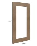 Midtown Mocha Shaker Clear Glass Door for a 27x30 Diagonal Corner Wall Cabinet (Cabinet Sold Separately)
