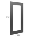 Midtown Black Shaker Clear Glass Door for a 27x30 Diagonal Corner Wall Cabinet (Cabinet Sold Separately)
