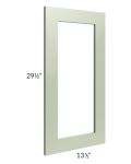 Midtown Pistachio Green Shaker Clear Glass Door for a 27x30 Diagonal Corner Wall Cabinet (Cabinet Sold Separately)