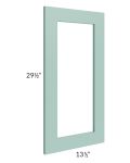 Midtown Mint Green Shaker Clear Glass Door for a 27x30 Diagonal Corner Wall Cabinet (Cabinet Sold Separately)