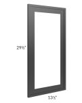 Vienna Black Clear Glass Door for a 27x30 Diagonal Corner Wall Cabinet (Cabinet Sold Separately)