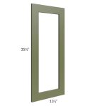 Midtown Hunter Green Shaker Clear Glass Door for a 27x36 Diagonal Corner Wall Cabinet (Cabinet Sold Separately)