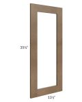 Midtown Mocha Shaker Clear Glass Door for a 27x36 Diagonal Corner Wall Cabinet (Cabinet Sold Separately)