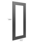 Midtown Black Shaker Clear Glass Door for a 27x36 Diagonal Corner Wall Cabinet (Cabinet Sold Separately)