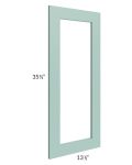 Midtown Mint Green Shaker Clear Glass Door for a 27x36 Diagonal Corner Wall Cabinet (Cabinet Sold Separately)