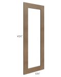 Midtown Mocha Shaker Clear Glass Door for a 27x42 Diagonal Corner Wall Cabinet (Cabinet Sold Separately)