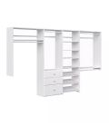 Dual Tower Closet Storage Wall Mounted Wardrobe Organizer Kit System with Shelves and Drawers