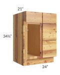 Rustic Shaker 24" Vanity Sink Base Cabinet (Drawers on Right)