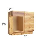 Rustic Shaker 36" Vanity Sink Base Cabinet (Drawers on Right)