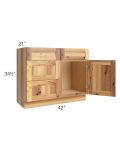 Rustic Shaker 42" Vanity Sink Base Cabinet (Drawers on Left)