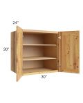 Rustic Shaker 30x30x24 Split Pantry Wall Cabinet