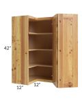 Rustic Shaker 24x42 Easy Reach Corner Wall Cabinet