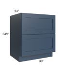 Madison Navy Shaker 30" 2-Drawer Base Cabinet