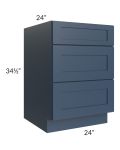 Madison Navy Shaker 24" 3-Drawer Base Cabinet