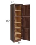 Farmhouse Walnut Shaker 18x78 Linen Cabinet
