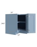 Sky Blue Shaker 36" Lazy Susan Base Cabinet