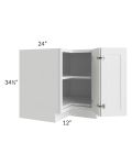Imperial Painted Grey 24x30 Corner Wall Cabinet (No Door) To Be Used With A Glass Door