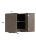 Providence Natural Grey 36" Corner Base Cabinet with 1 Fixed Shelf