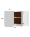 Alpine White Shaker 36" Corner Base Cabinet with 1 Fixed Shelf