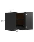 Midtown Black Shaker 36" Lazy Susan Base Cabinet