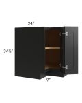 Onyx Black Shaker 33" Easy Reach Corner Base Cabinet