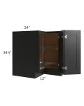 Onyx Black Shaker 36" Lazy Susan Corner Base with Stainless Steel Baskets