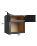 Onyx Black Shaker 30x30 Microwave Cabinet