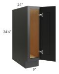 Onyx Black Shaker 9" Full Height Door Tray Base Cabinet