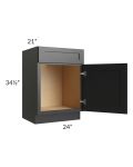 Onyx Black Shaker 24" Vanity Sink Base Cabinet